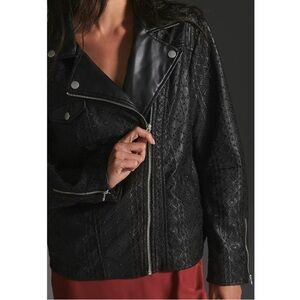 Anthropologie Faux Leather Eyelet Jacket